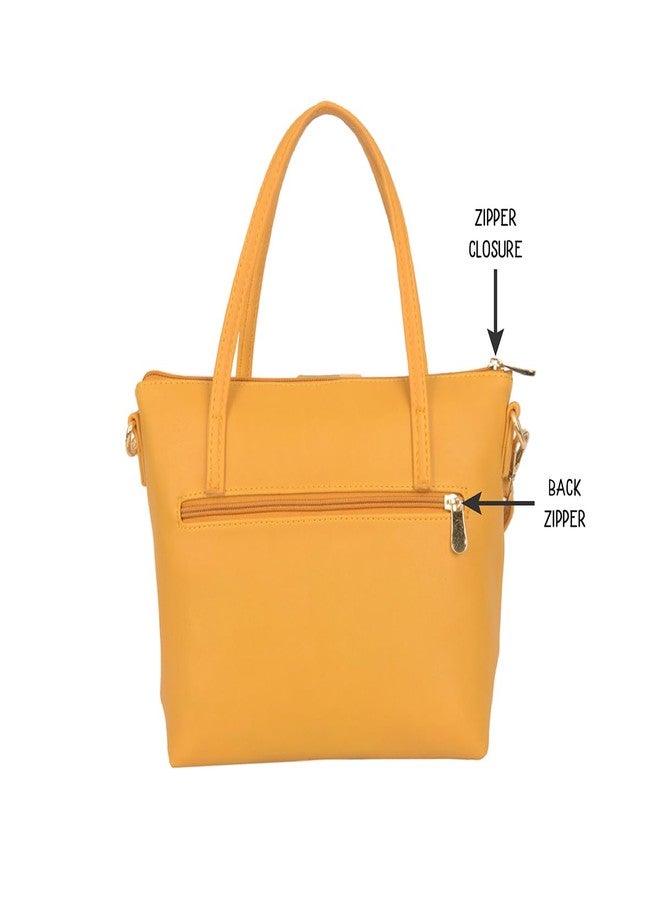 Baggit Women Yellow Tote Handbag Small Size | Ladies Stylish Casual Purse Bag - Image 4
